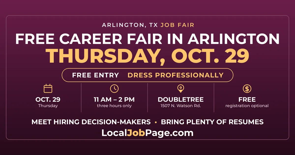Free Career Fair Oct. 29 at the DoubleTree on Watson Road in Arlington: What to Know