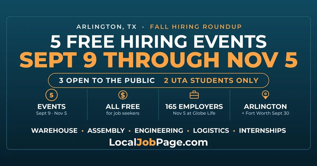 Fall 2026 Arlington Job Fairs & Hiring Events: Your Complete Guide